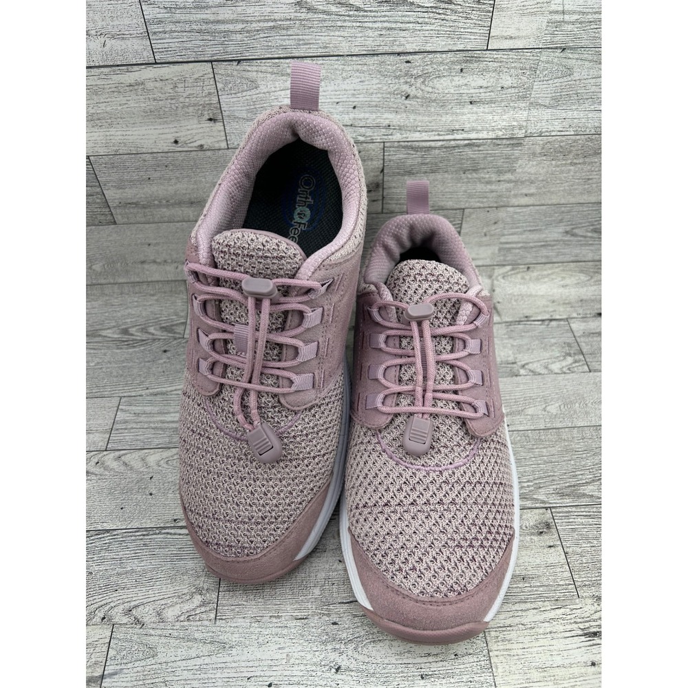 Orthofeet 846 Women 9 B Medium Mauve Pink Mesh Bungee Athletic Sneakers